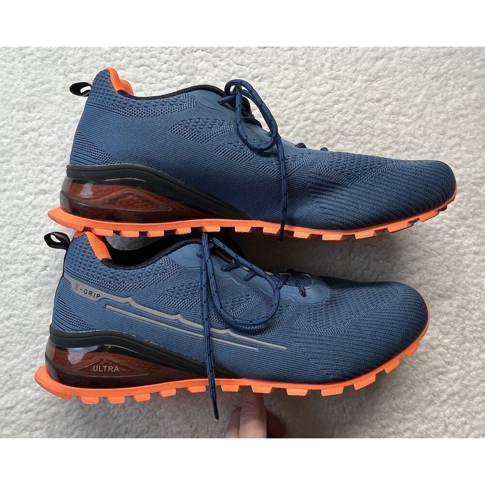 Kricely Sneakers Mens US 12 Blue Trail Hiking Shoes Non-Slip Walking Outdoor
